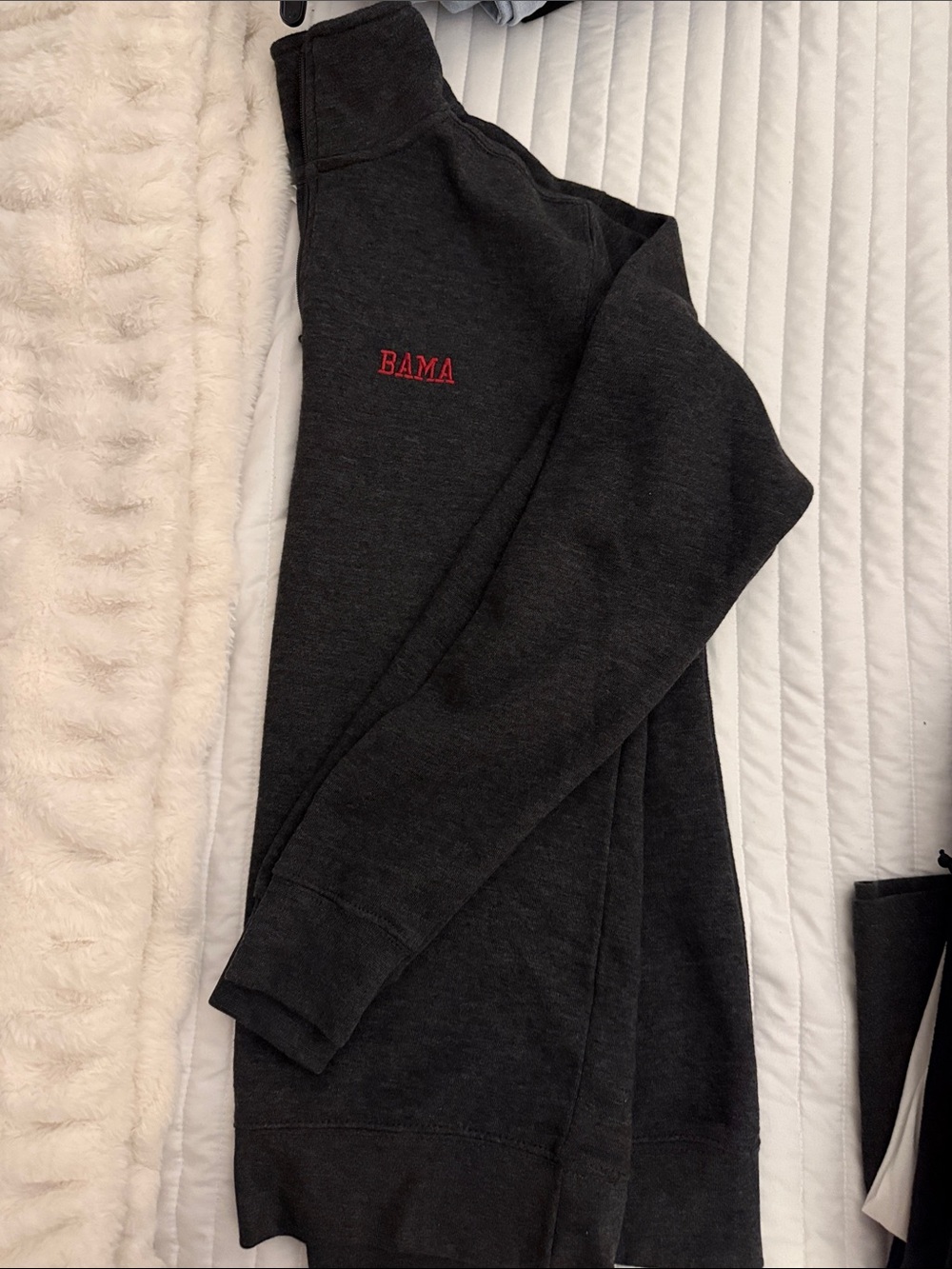Men's Black Sweater with Red Accent